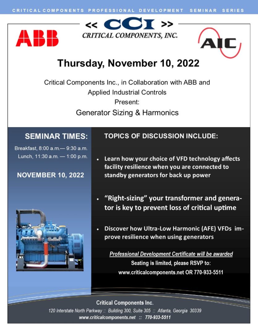 Events - Critical Components, Inc