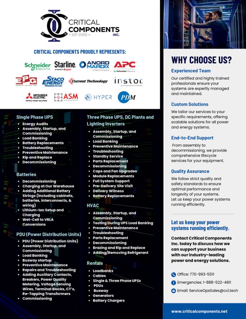 Maintenance Contracts - Critical Components, Inc